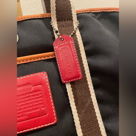 COACH REHAB Project Red and Navy Blue Tote Bag AND Red Patent Long Wallet SET - Picture 4 of 14